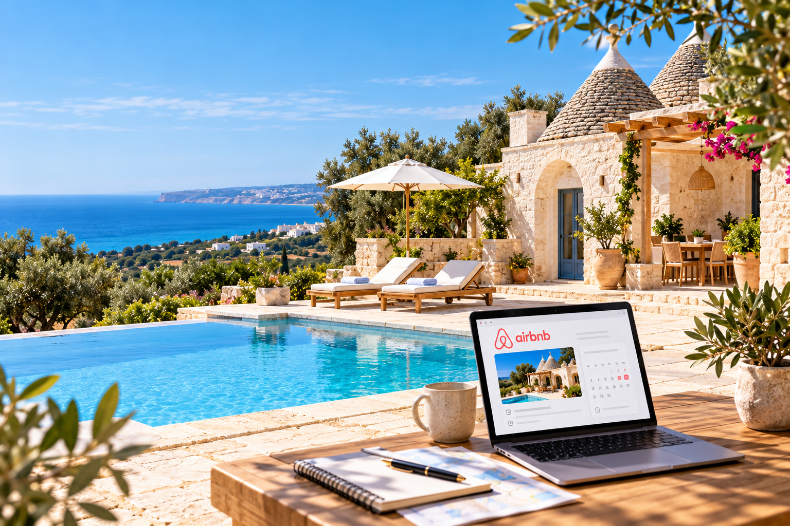 Villa pugliese con piscina e vista mare